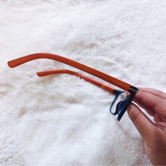 Owen Blue with Orange Wood Reader Glasses - Picture 6 of 11
